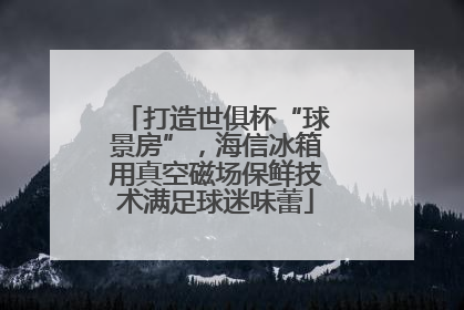 打造世俱杯“球景房”，海信冰箱用真空磁场保鲜技术满足球迷味蕾