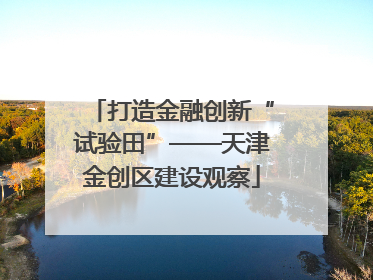 打造金融创新“试验田”——天津金创区建设观察