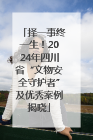 择一事终一生！2024年四川省“文物安全守护者”及优秀案例揭晓