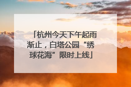 杭州今天下午起雨渐止，白塔公园“绣球花海”限时上线