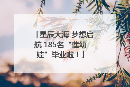 星辰大海 梦想启航 185名“莲幼娃”毕业啦！