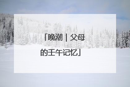 晚潮｜父母的壬午记忆