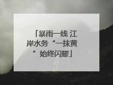 暴雨一线 江岸水务“一抹黄”始终闪耀