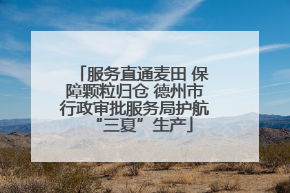 服务直通麦田 保障颗粒归仓 德州市行政审批服务局护航“三夏”生产