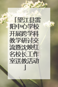 望江县雷阳中心学校开展跨学科教学研讨交流暨沈映红名校长工作室送教活动