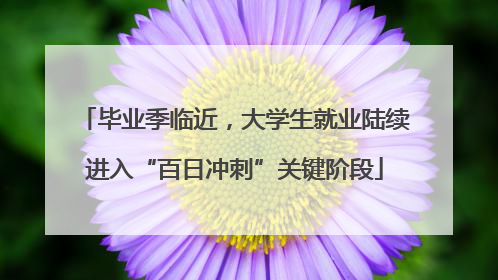 毕业季临近，大学生就业陆续进入“百日冲刺”关键阶段