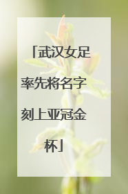 武汉女足率先将名字刻上亚冠金杯