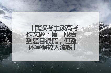 武汉考生谈高考作文题：第一眼看到题目很慌，但整体写得较为流畅