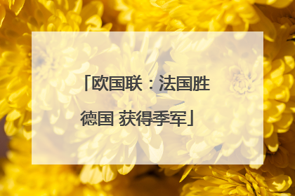 欧国联：法国胜德国 获得季军