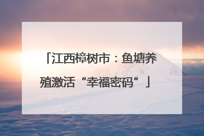 江西樟树市：鱼塘养殖激活“幸福密码”