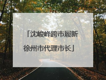 沈峻峰跨市履新徐州市代理市长