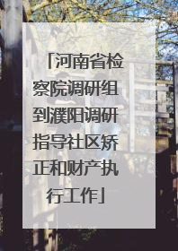 河南省检察院调研组到濮阳调研指导社区矫正和财产执行工作