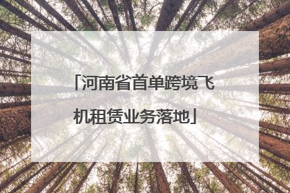 河南省首单跨境飞机租赁业务落地