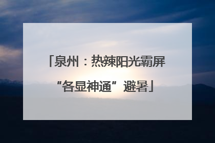 泉州：热辣阳光霸屏 “各显神通”避暑