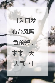 海口发布台风蓝色预警，未来三天天气→