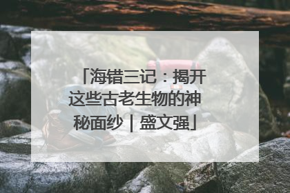 海错三记：揭开这些古老生物的神秘面纱｜盛文强