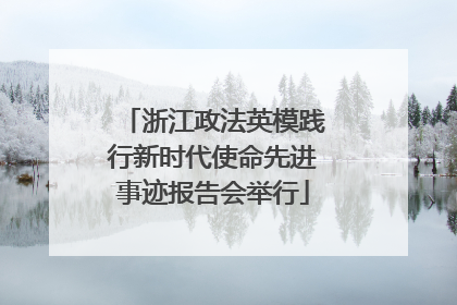 浙江政法英模践行新时代使命先进事迹报告会举行