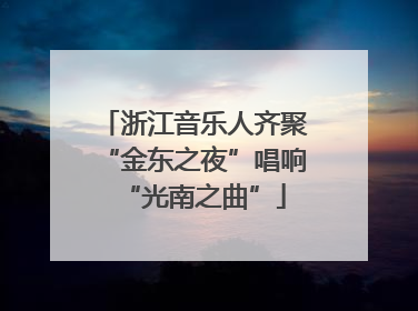 浙江音乐人齐聚“金东之夜”唱响“光南之曲”