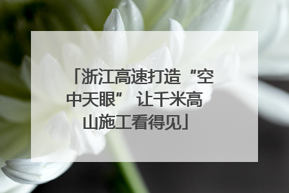 浙江高速打造“空中天眼” 让千米高山施工看得见