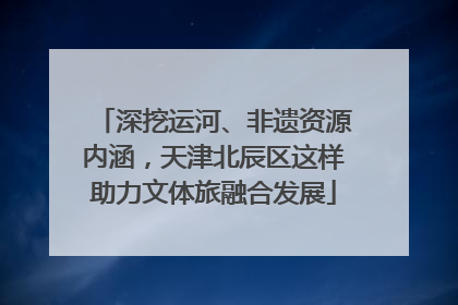深挖运河、非遗资源内涵，天津北辰区这样助力文体旅融合发展