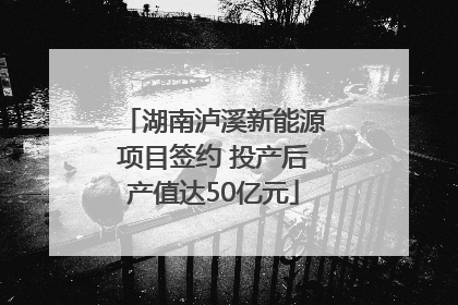 湖南泸溪新能源项目签约 投产后产值达50亿元