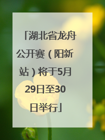 湖北省龙舟公开赛（阳新站）将于5月29日至30日举行