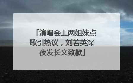演唱会上两姐妹点歌引热议，刘若英深夜发长文致歉