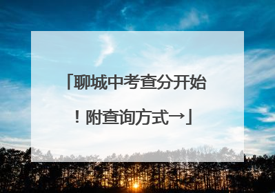 聊城中考查分开始！附查询方式→