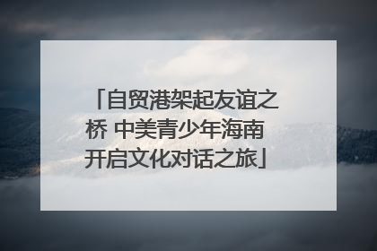 自贸港架起友谊之桥 中美青少年海南开启文化对话之旅