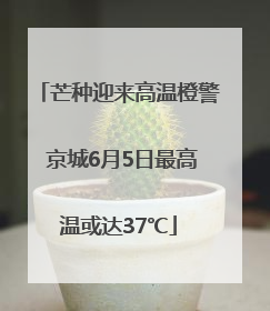 芒种迎来高温橙警 京城6月5日最高温或达37℃