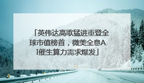 英伟达高歌猛进重登全球市值榜首，微美全息AI催生算力需求爆发