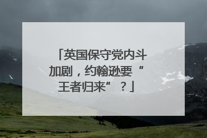 英国保守党内斗加剧，约翰逊要“王者归来”？