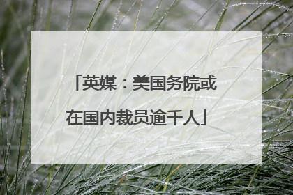 英媒：美国务院或在国内裁员逾千人