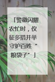 警徽闪耀农忙时，仪征多措并举守护百姓“粮袋子”