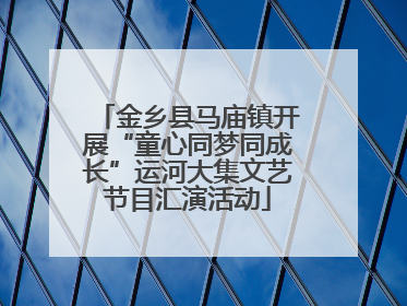金乡县马庙镇开展“童心同梦同成长”运河大集文艺节目汇演活动