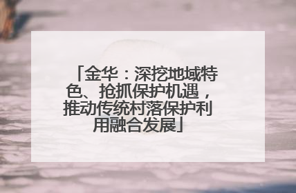 金华：深挖地域特色、抢抓保护机遇，推动传统村落保护利用融合发展