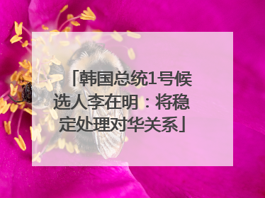 韩国总统1号候选人李在明：将稳定处理对华关系