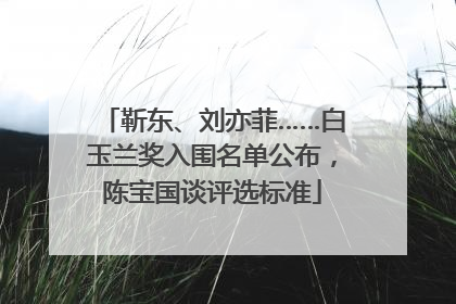 靳东、刘亦菲……白玉兰奖入围名单公布，陈宝国谈评选标准
