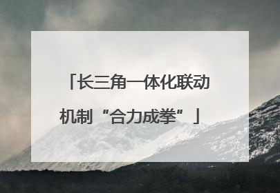 长三角一体化联动机制“合力成拳”