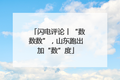 闪电评论丨“数数数”，山东跑出加“数”度