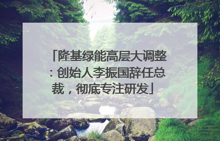 隆基绿能高层大调整：创始人李振国辞任总裁，彻底专注研发