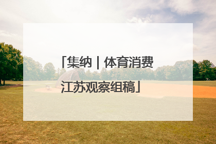 集纳｜体育消费江苏观察组稿