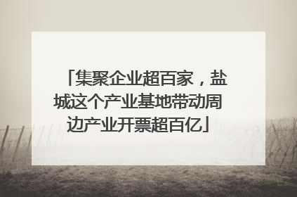 集聚企业超百家，盐城这个产业基地带动周边产业开票超百亿