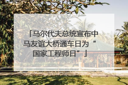 马尔代夫总统宣布中马友谊大桥通车日为“国家工程师日”