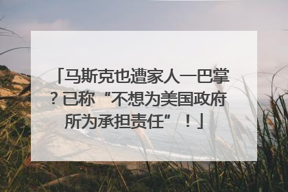 马斯克也遭家人一巴掌？已称“不想为美国政府所为承担责任”！