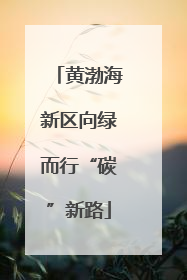 黄渤海新区向绿而行“碳”新路