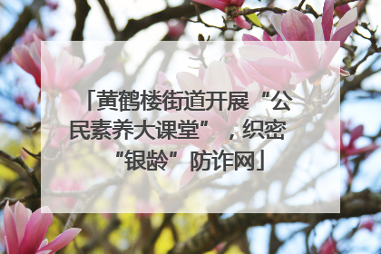 黄鹤楼街道开展“公民素养大课堂”，织密“银龄”防诈网
