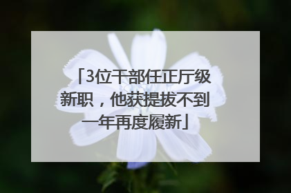 3位干部任正厅级新职，他获提拔不到一年再度履新