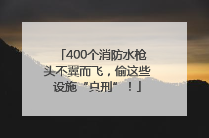 400个消防水枪头不翼而飞，偷这些设施“真刑”！