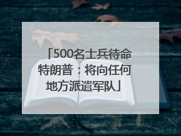 500名士兵待命 特朗普：将向任何地方派遣军队